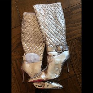 Silver Chrome Boots NEW $15.00